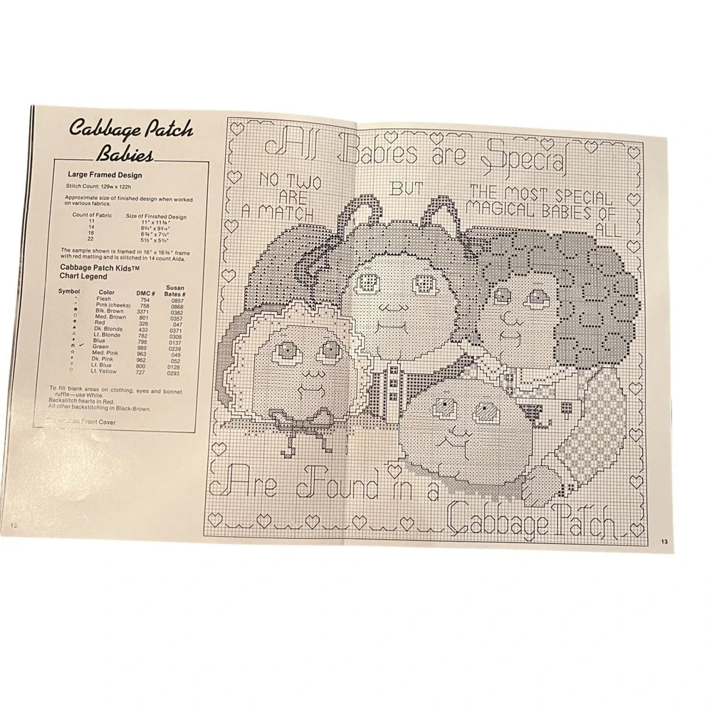 Vintage Cabbage Patch Kids Cross Stitch Designs Plaid 7677 Booklet